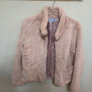 Pink faux fur jacket